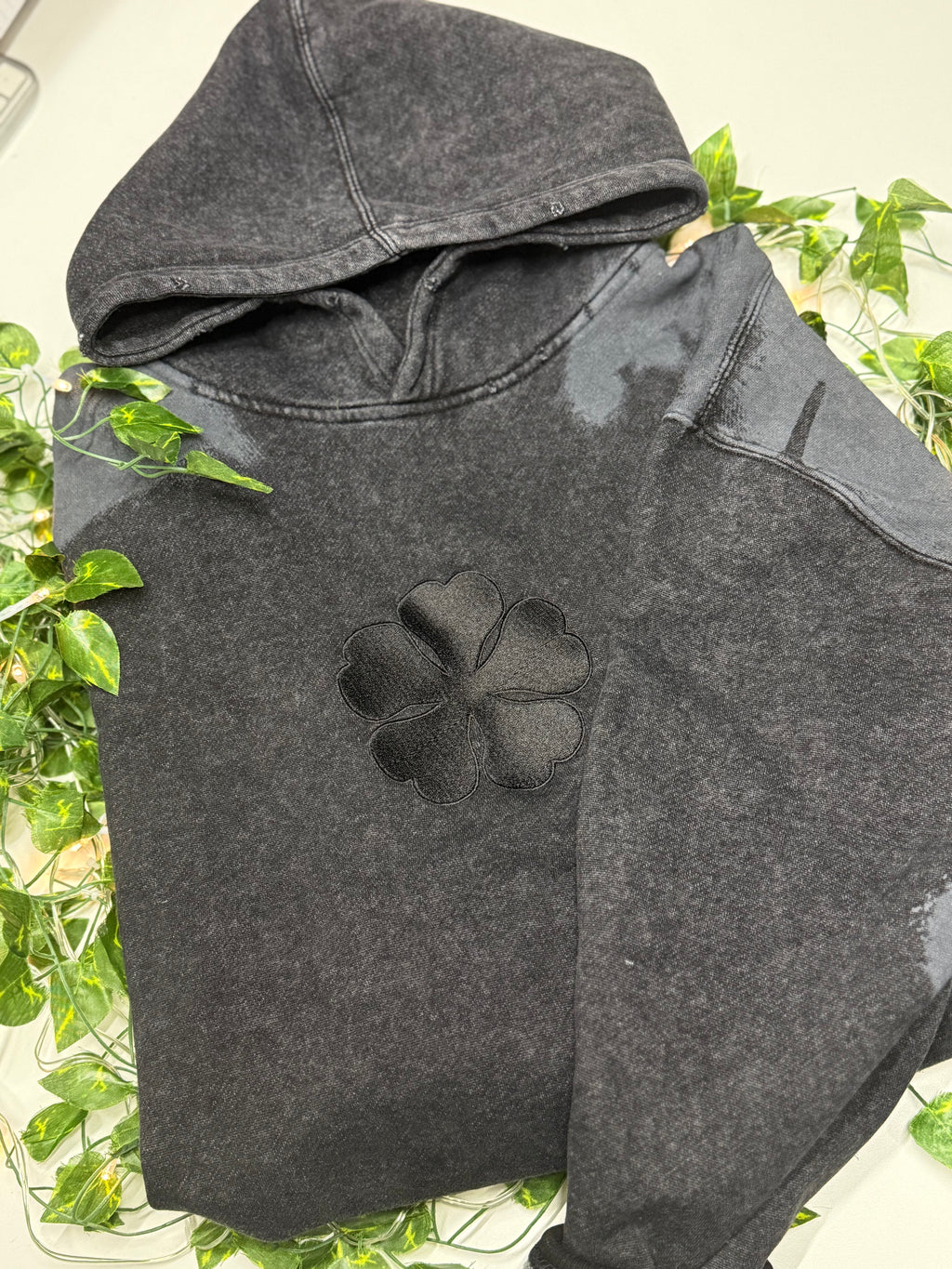5 Leaf Clover Distressed Hoodie