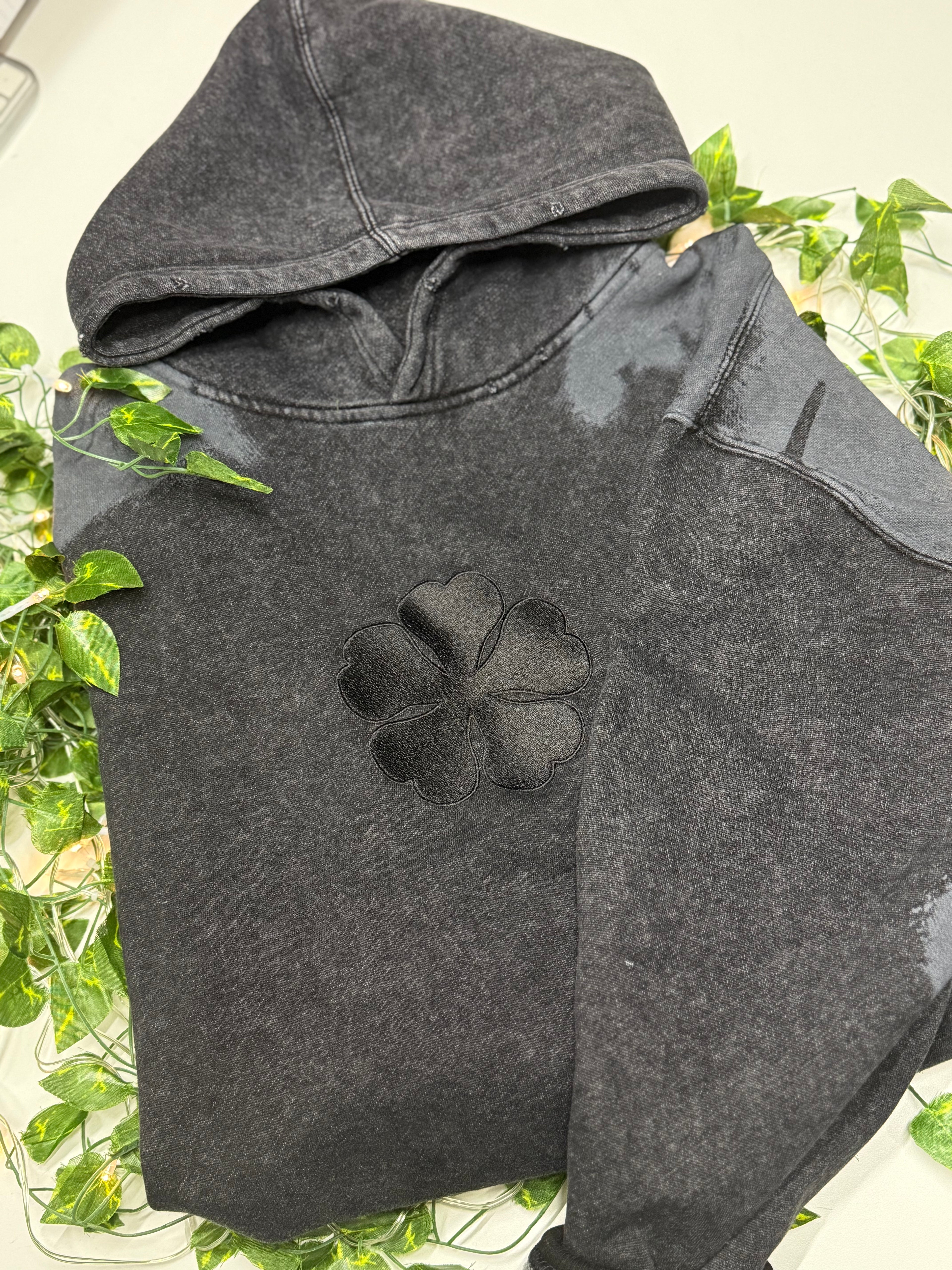 5 Leaf Clover Distressed Hoodie