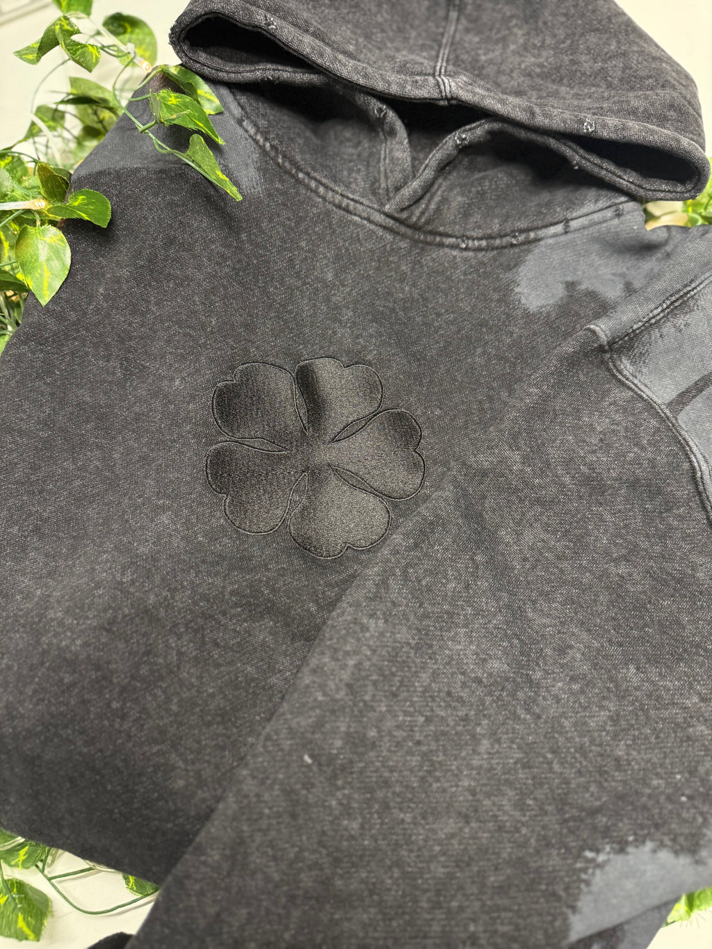 5 Leaf Clover Distressed Hoodie