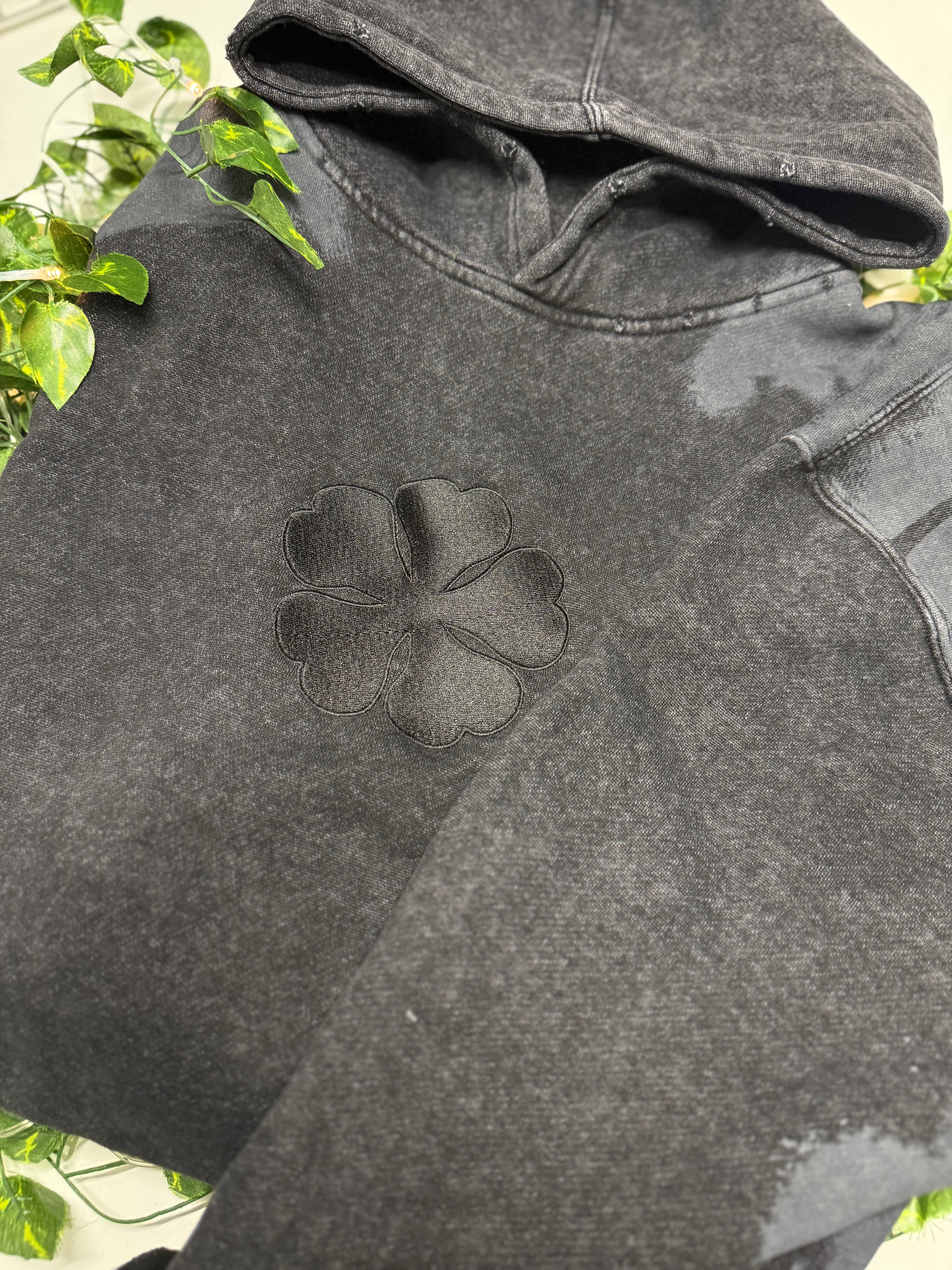 5 Leaf Clover Distressed Hoodie